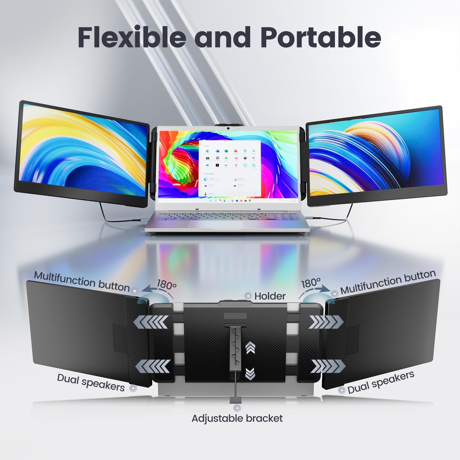 Teamgee 14” Portable Monitor for Laptop - Full HD with Speakers & Kickstand, Perfect for Work & Gaming