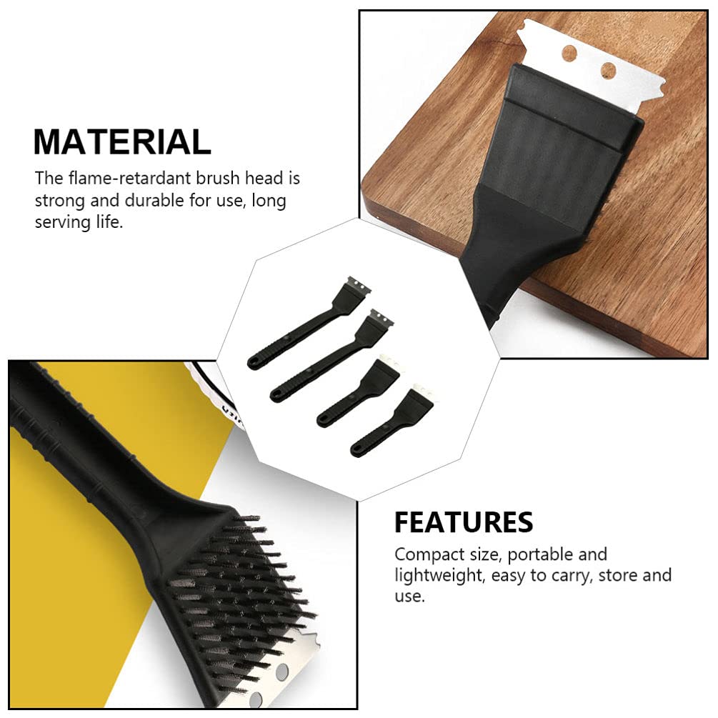 DOITOOL 4-Pack Stainless Steel Grill Brush Set - Heavy Duty BBQ Grill Cleaner & Scraper for Charcoal, Gas Grills - Perfect for Backyard, Camping, and Outdoor Cooking