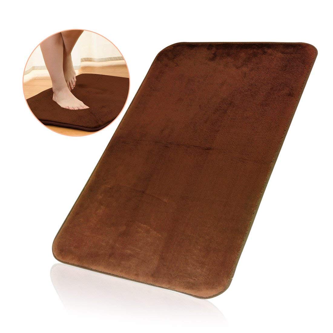 **Super Absorbent Plush Bath Mat - Non-Slip Backing, 18