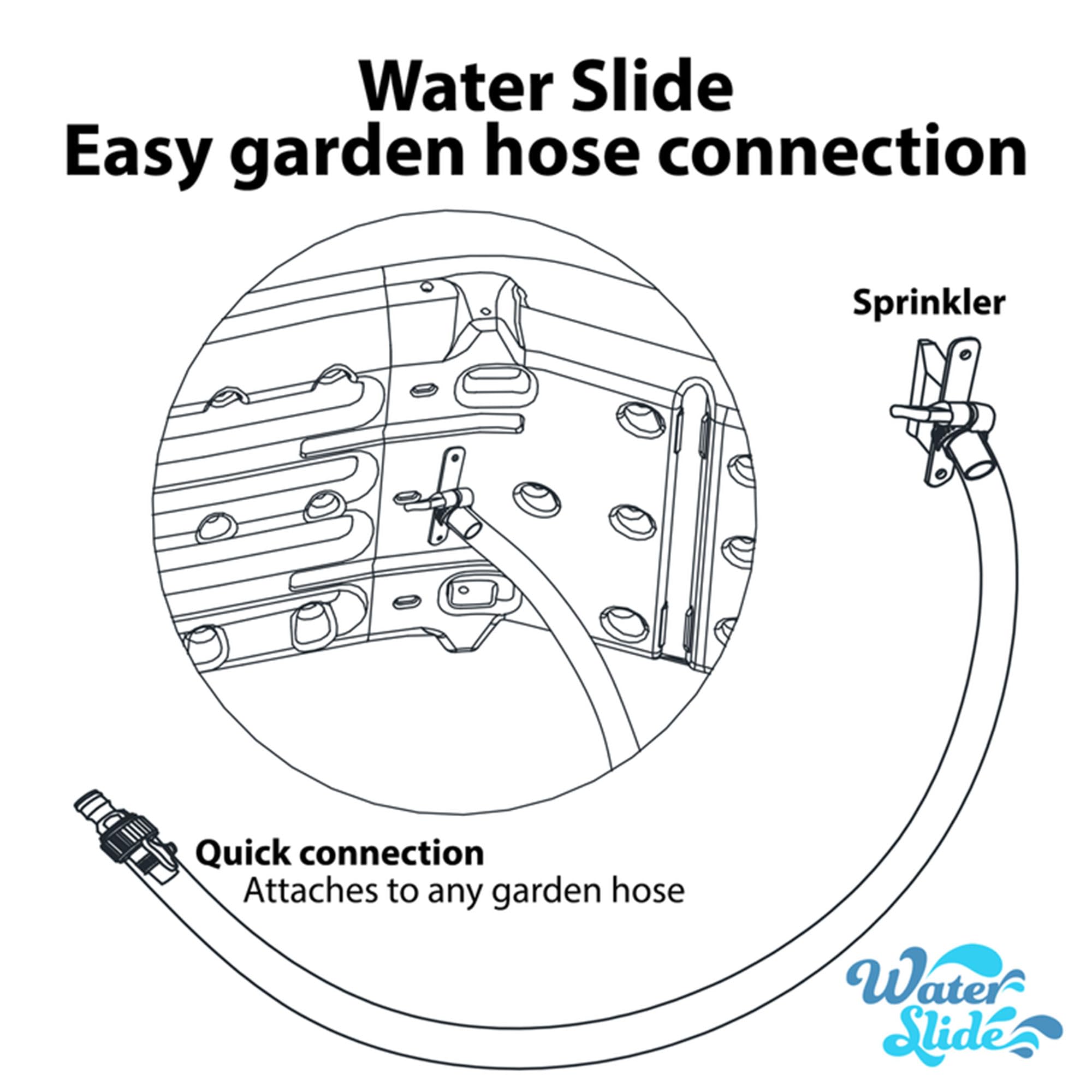 XDP Recreation 6 Foot Water Wave Slide with Adjustable Sprinkler - Outdoor Summer Water Play for Kids, Backyard Pool Party, Garden Slip N Slide Fun