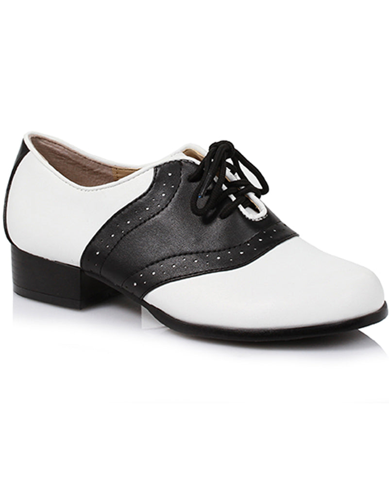 Vintage 1950s Black and White Saddle Shoes for Women - Retro Oxford Style Comfortable Walking Shoes for Dancing, Casual Wear & Rockabilly Fashion