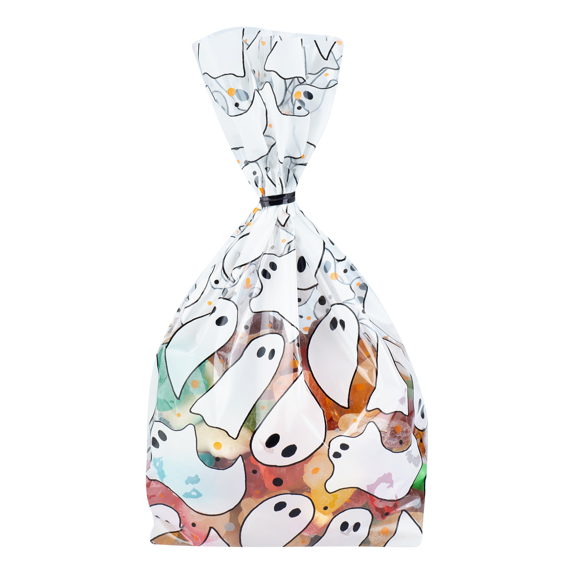 Plastic Candy Bags for Halloween - 4x2x9.5 Inch Gusseted Ghost Design Treat Bags (4000 Count Bulk Pack) - Perfect for Trick or Treat, Party Favors & Candy Packaging