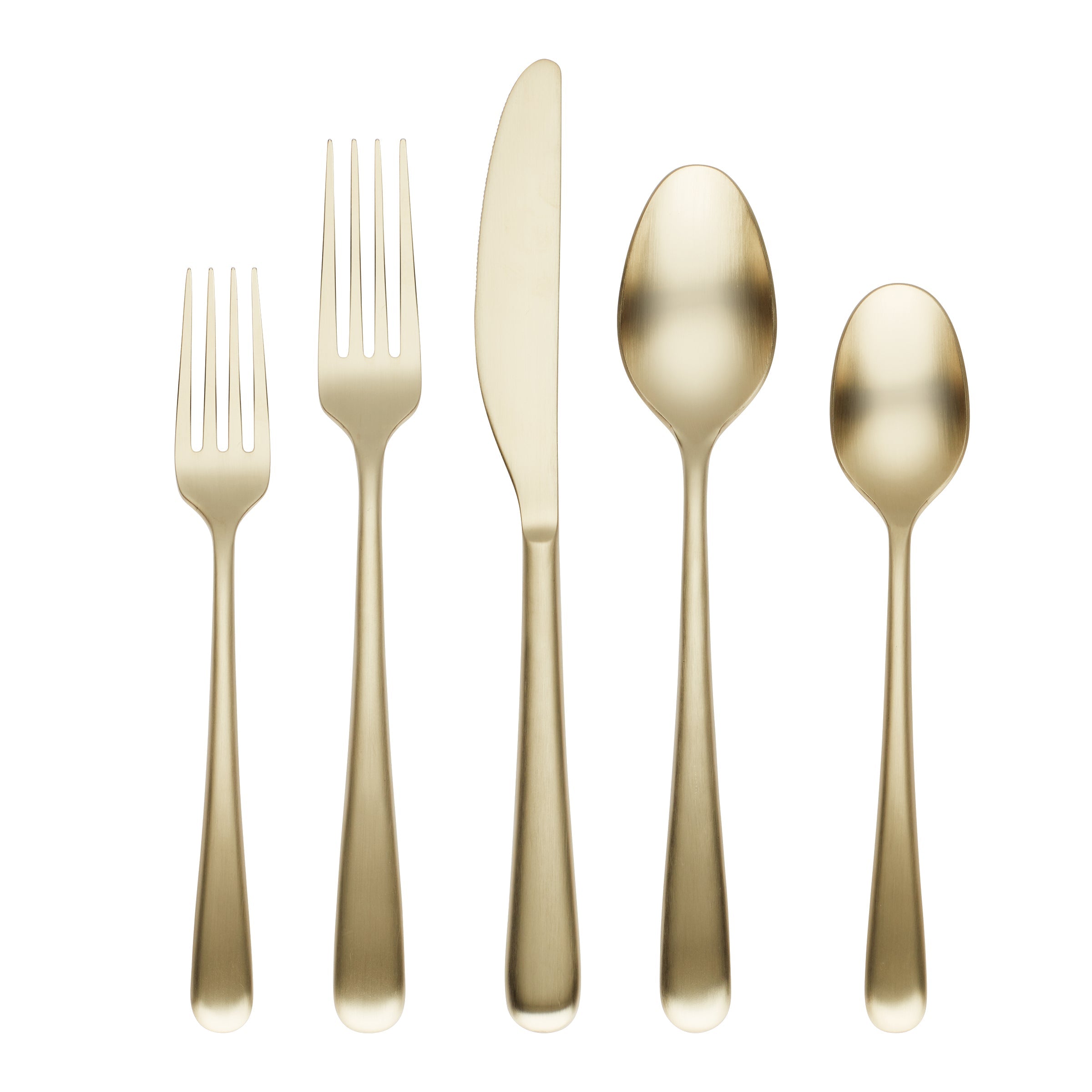 Rafael Champagne Satin 20-Piece Flatware Set - Elegant Stainless Steel Cutlery for Fine Dining, Weddings & Special Occasions