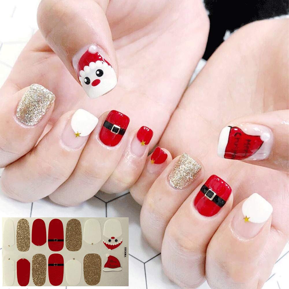 SILPECWEE 6 Sheets Christmas Nail Polish Strips - Self-Adhesive Gel Nail Wraps for Women, Easy DIY Manicure Stickers with Nail File - Perfect for Holiday Parties, Gifts & Home Nail Art
