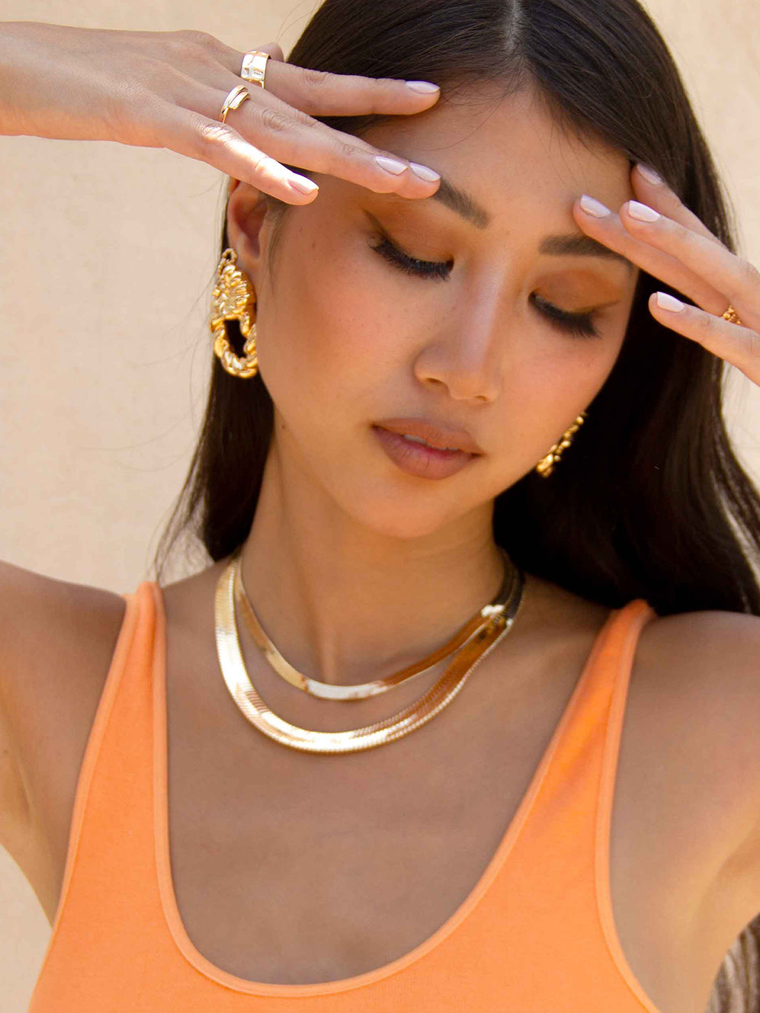 Brooklyn Flat Herringbone Chain Necklace - 14K Gold Plated Stainless Steel Women's Jewelry | Perfect for Everyday Wear, Date Nights & Special Occasions