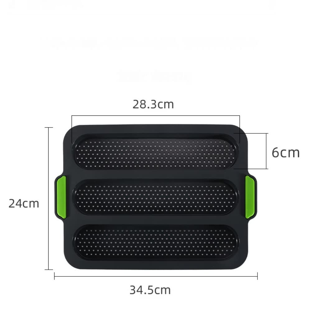 Antetek 2-Pack Non-Stick Silicone Baguette Pan - 3 Wave Loaves Perforated French Bread Baking Tray, Perfect for Homemade Baguettes, Artisan Bread & Party Baking - Ideal for Kitchen, Household & DIY Bread Making