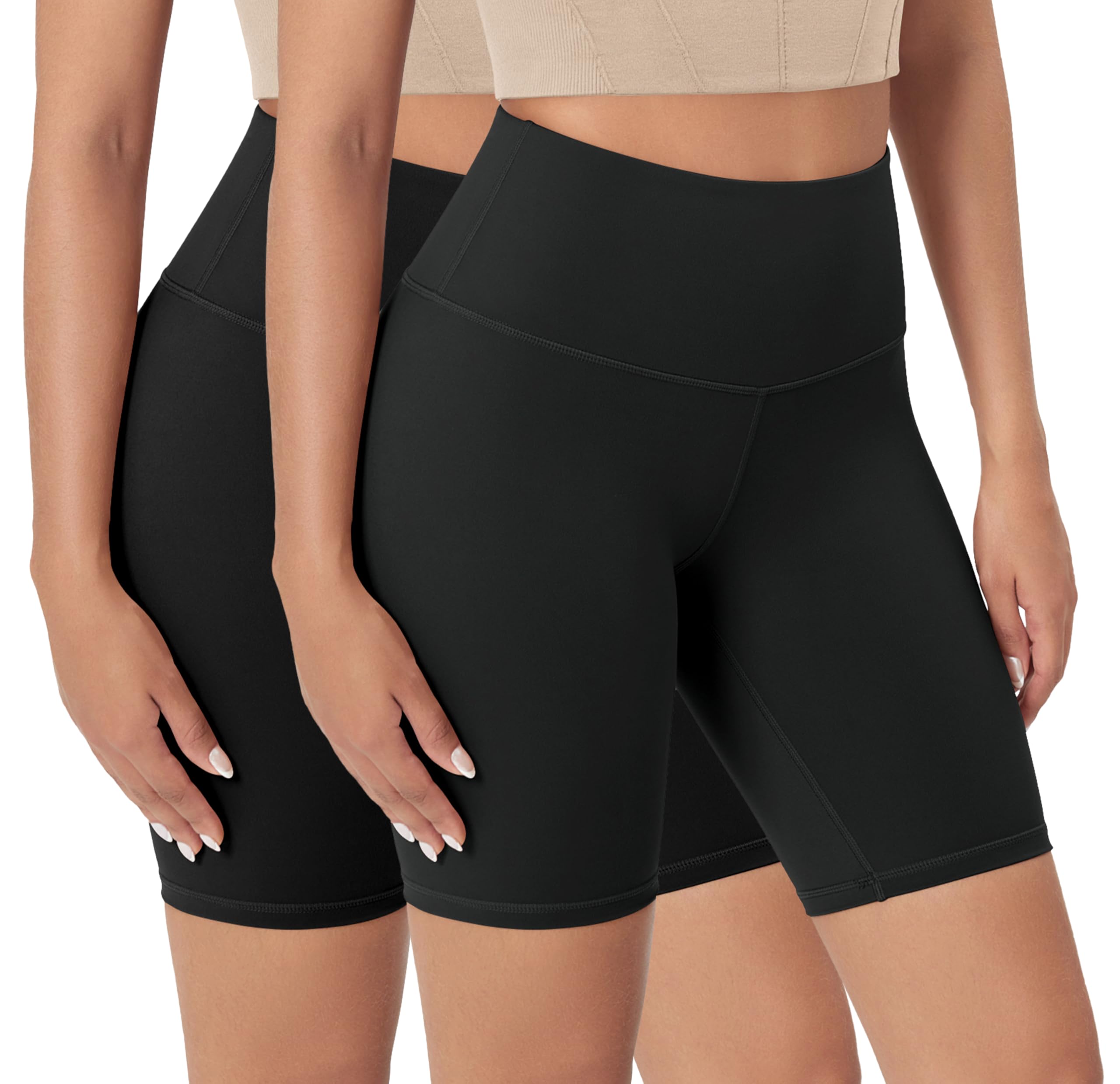 ODODOS ODLEX 2-Pack High Waist Tummy Control Workout Shorts for Women - 6