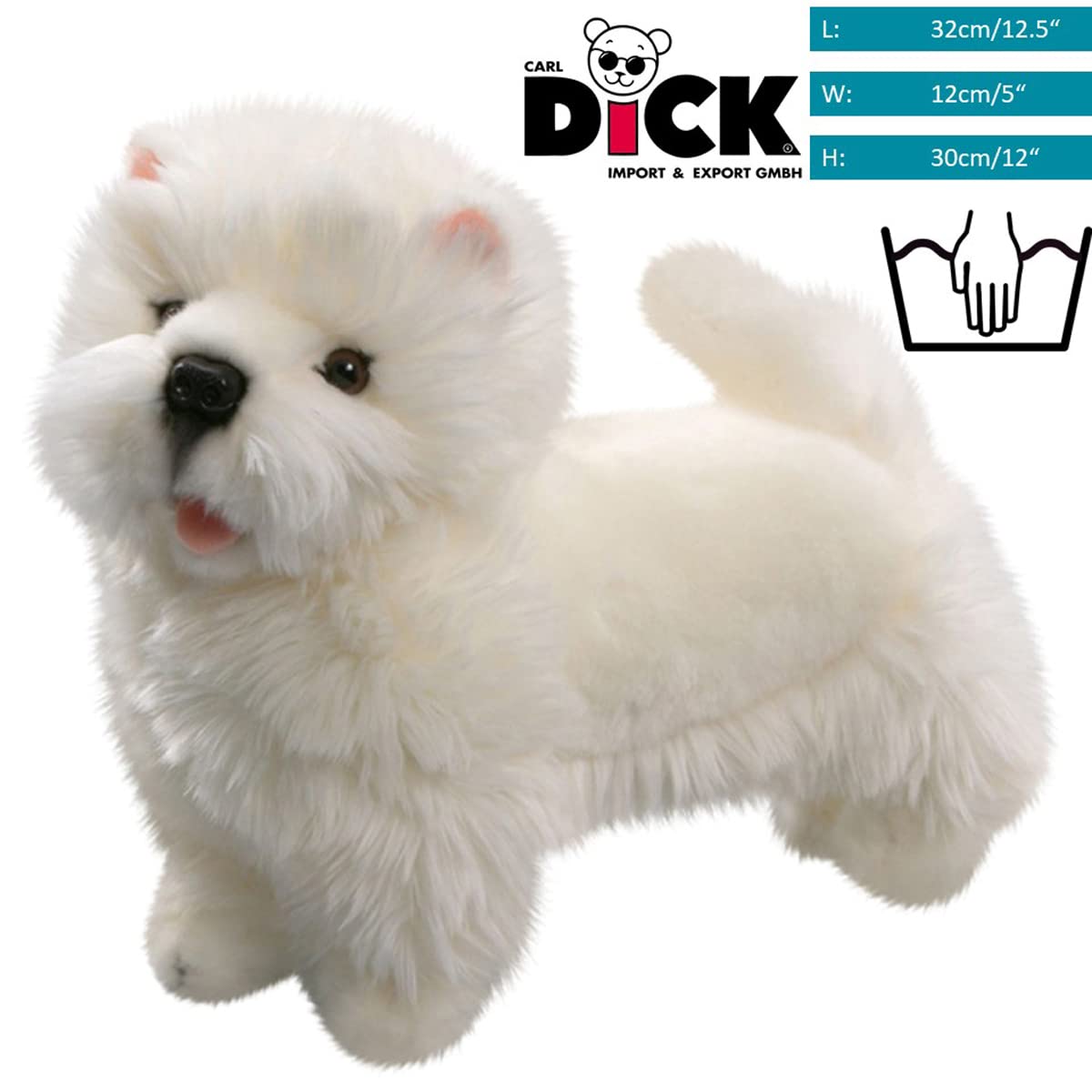 Carl Dick West Highland Terrier Plush Toy - 12.5 Inch (32cm) Soft Stuffed Animal for Kids & Collectors - Perfect for Cuddling, Gifts & Nursery Decor