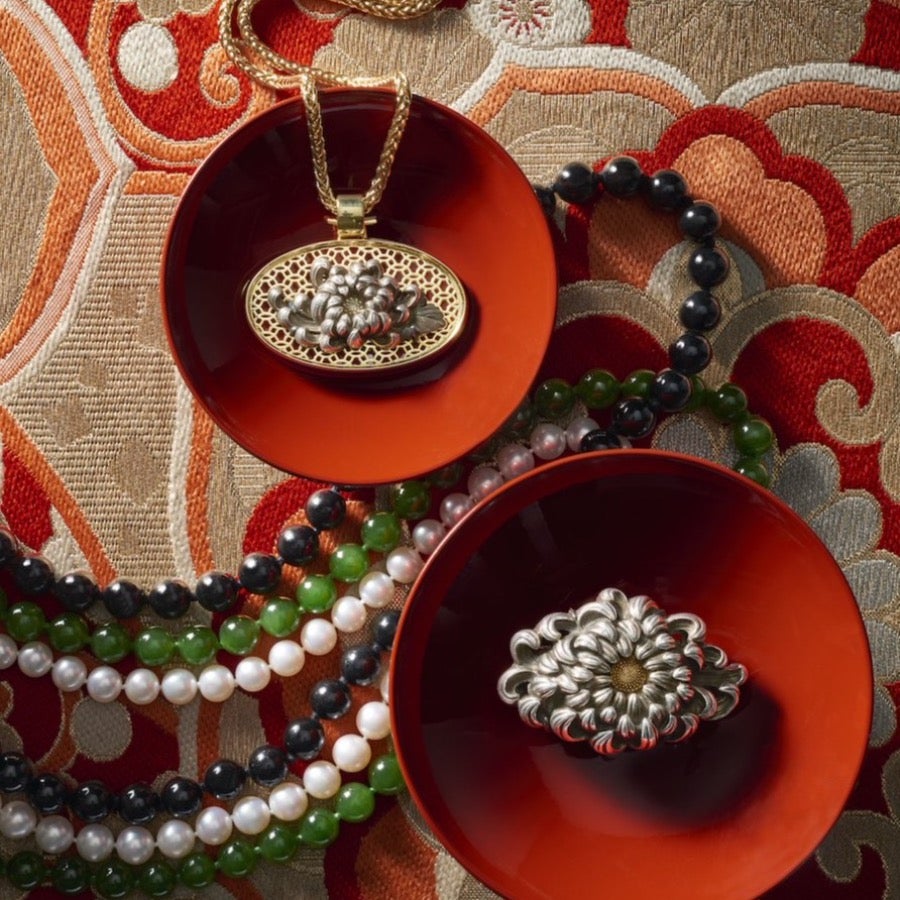 Obi Dome Chrysanthemum Pendant - Japanese Style Floral Jewelry for Women | Perfect for Weddings, Parties & Special Occasions