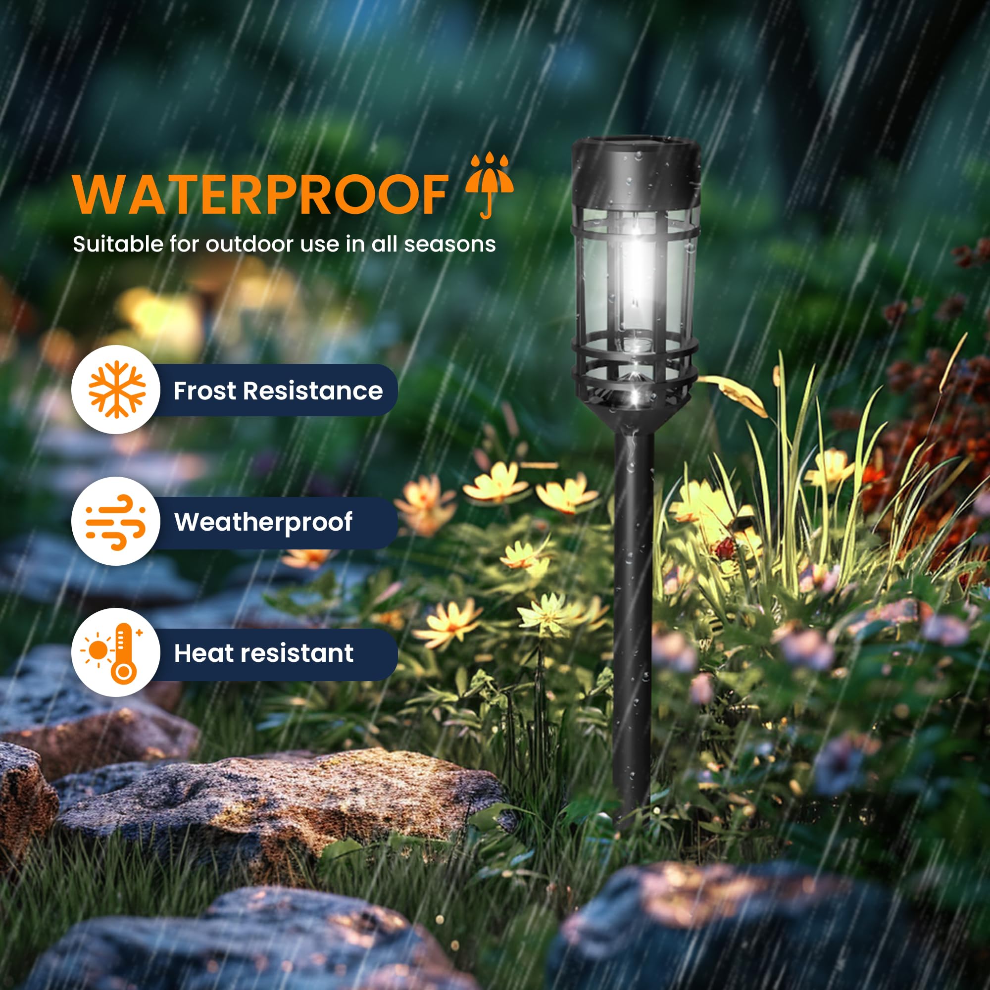 GIGALUMI 10 Pack Solar Pathway Lights - Outdoor Waterproof Solar Powered Walkway Lights for Driveway, Yard, Patio & Lawn Decor (Cold White) - Perfect for Garden Lighting, Landscape Illumination & Nighttime Safety