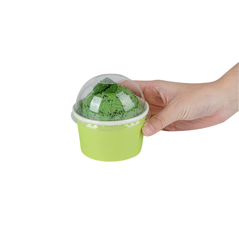 50 Pack Clear Plastic Dome Lids for 5oz Coppetta To-Go Cups - Disposable Dessert Cup Lids - Perfect for Ice Cream, Parfaits & Takeaway Desserts in Restaurants, Cafes & Bakeries