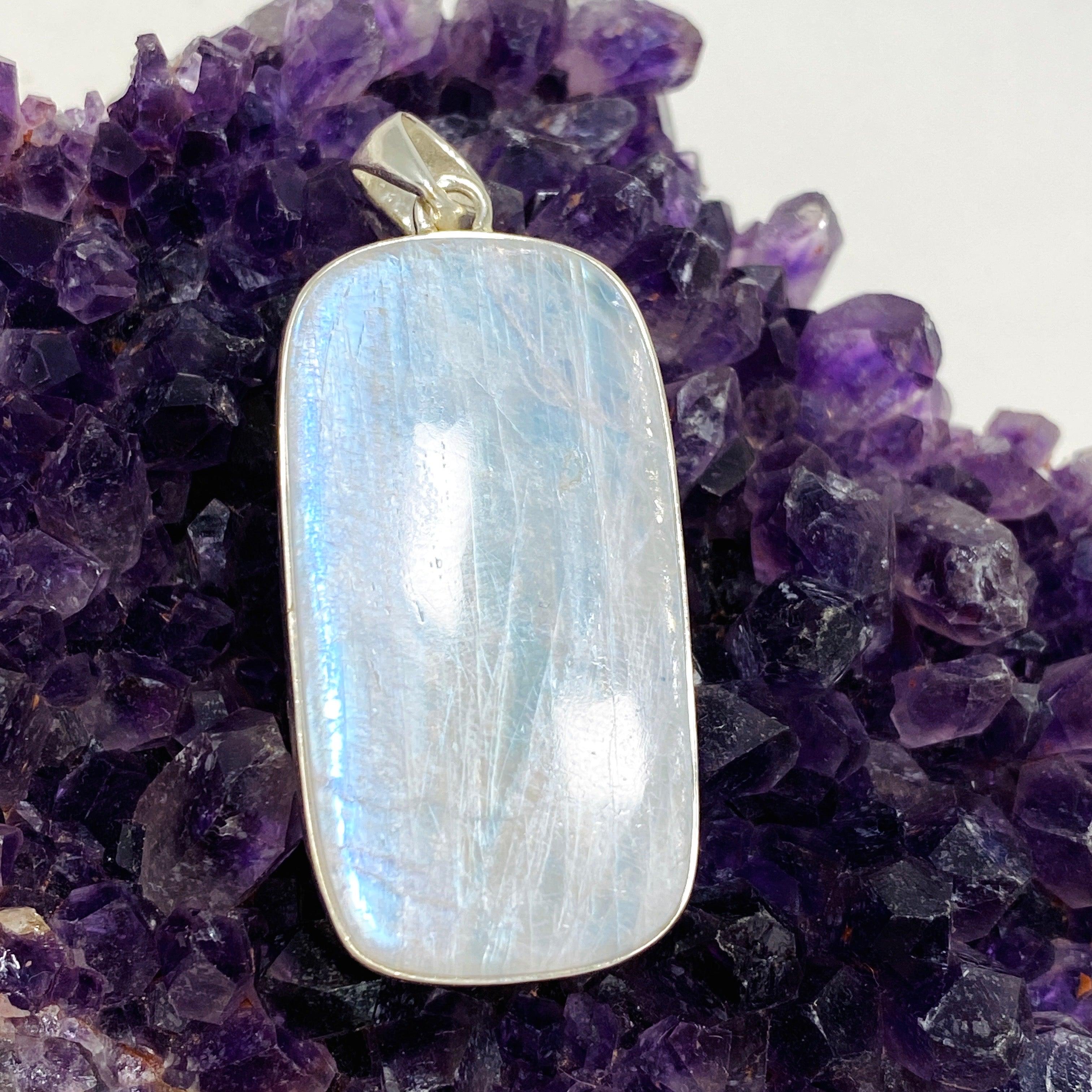 Moonstone Rectangular Pendant Necklace KPGJ4257 - Elegant Gemstone Jewelry for Women, Perfect for Everyday Wear & Special Occasions