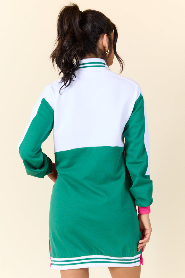 Finish Line Green Casual Long Sleeve Mini Dress for Women - Summer Flowy Boho Style Dress - Perfect for Beach, Vacation & Date Night Outfits