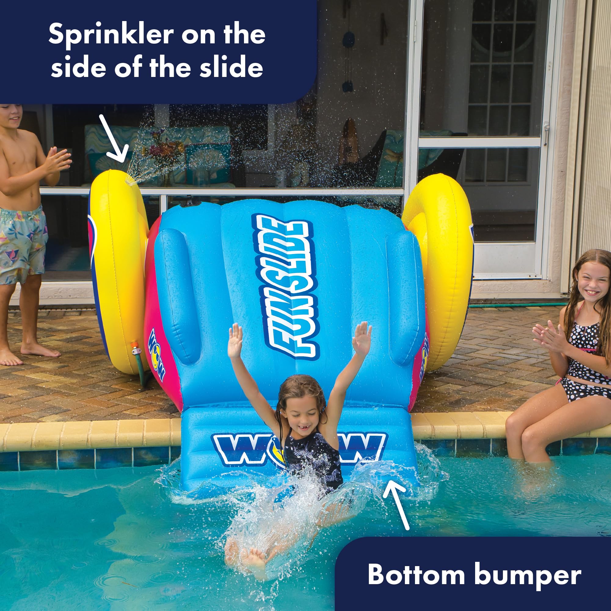 WOW Sports Fun Slide - Inflatable Water Slide for Inground Pools with Sprinklers | Backyard Summer Fun, Kids Outdoor Water Play, Birthday Party Activities