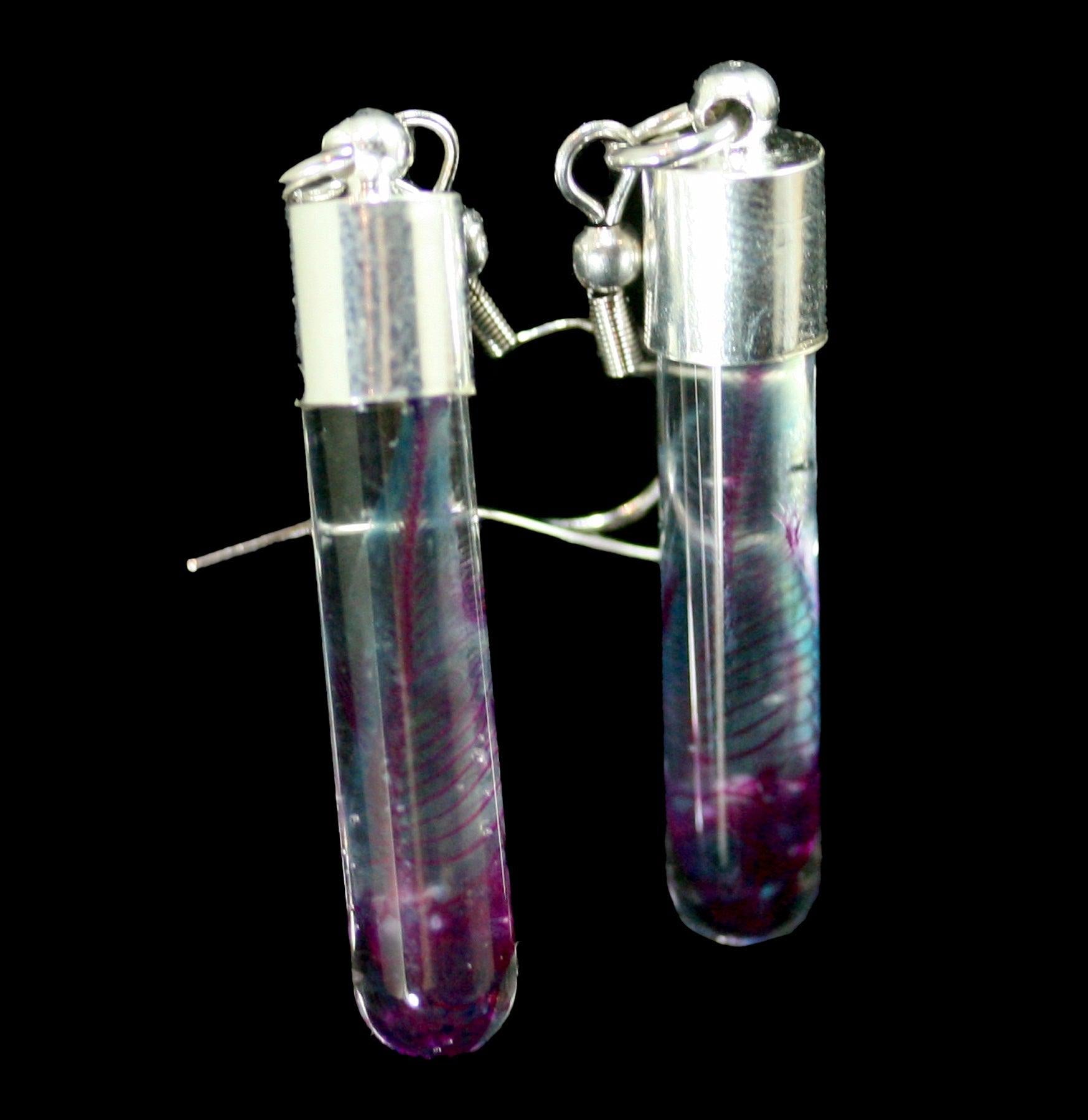 Diaphonized Fish Earrings - Unique Clear Specimen Jewelry for Women | Perfect for Gothic, Steampunk & Science Lovers - Gift for Biologists & Nature Enthusiasts