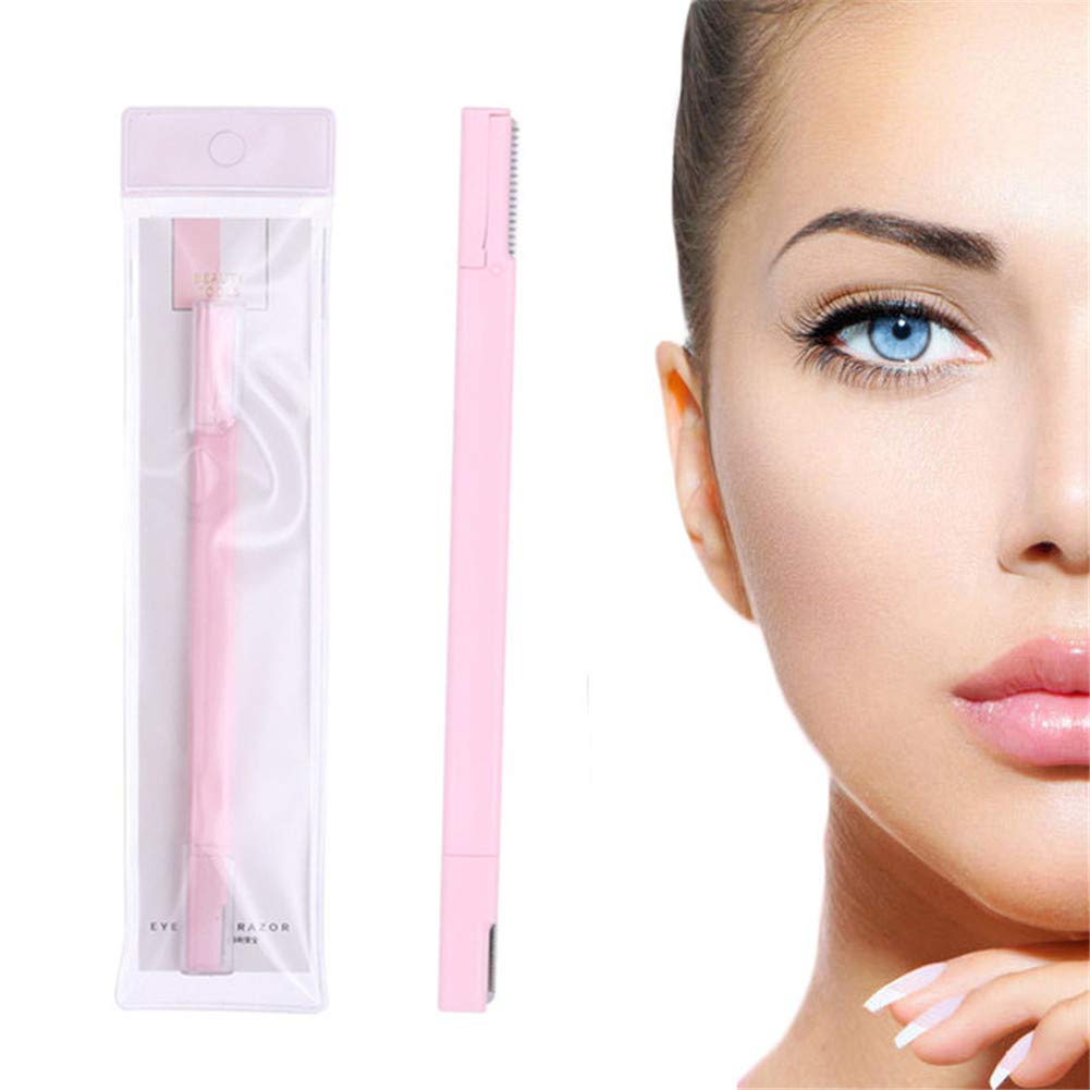 Pink Facial Razor for Women - 2 Pack Eyebrow & Dermaplaning Tool with Precision Blades | Smooth Skin Care, Hair Removal & Makeup Prep | Perfect for Eyebrow Shaping, Peach Fuzz Removal & At-Home Spa Days