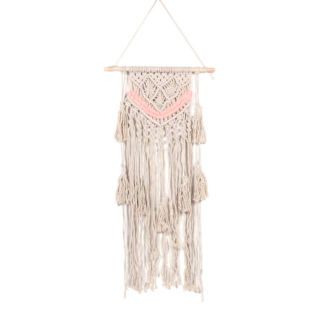 ARTIBETTER 1pc 45x120cm Beige Tassel Tapestry Wall Hanging - Bohemian DIY Handmade Nordic Woven Decor for Living Room, Bedroom & Wedding Ceremony