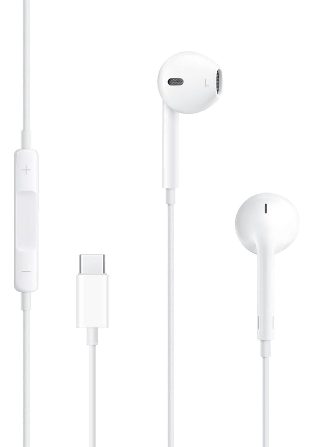 Premium HiFi Stereo USB-C Wired Earphones with Mic & Volume Control - Compatible with iPhone 15, iPad Pro, MacBook, Samsung, Huawei, Google Pixel, OnePlus & Android Devices - Perfect for Music, Gaming, Calls & Work from Home