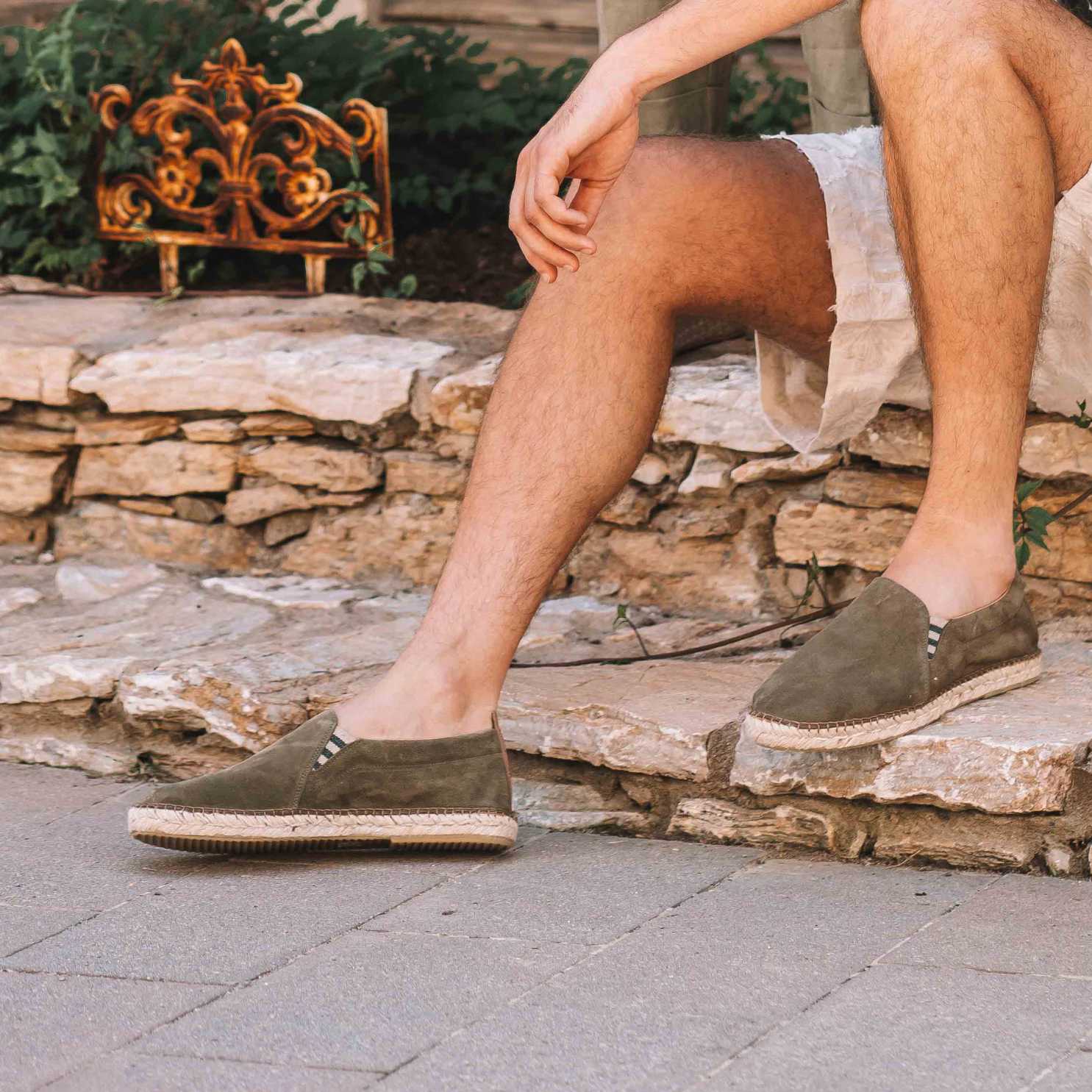 Men's Split Leather Flat Espadrilles - Comfortable Casual Shoes for Summer | Beach, Vacation & Everyday Wear