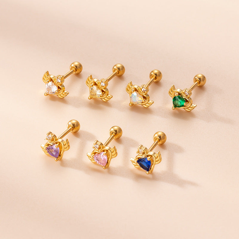 20G Cartilage Heart Stud Earrings - Flat Back Hypoallergenic Earrings for Sensitive Ears | Perfect for Daily Wear, Valentine's Gifts & Special Occasions