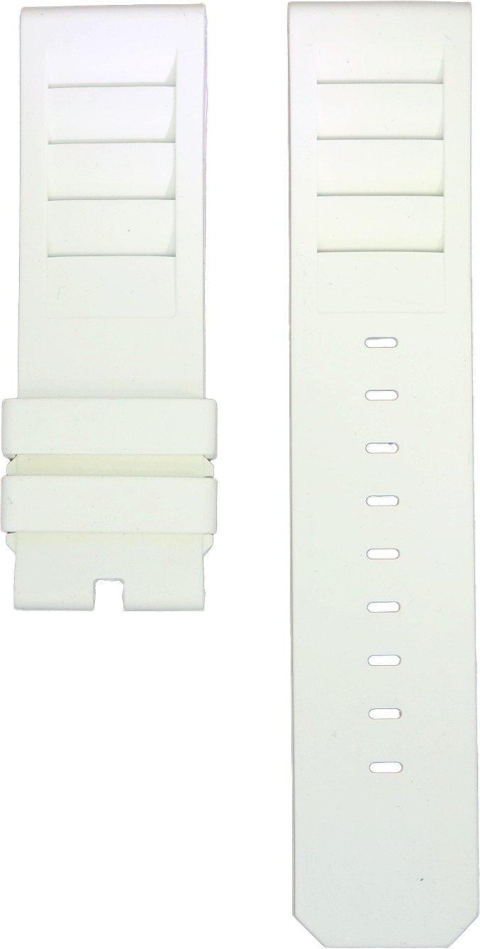 ANCON 24mm White Rubber Watch Band - Durable & Comfortable Strap for Men & Women - Perfect for Sports, Swimming & Outdoor Activities