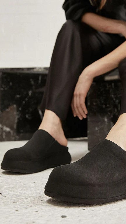 Alias Mae Phoebe Slide Sandals - Black Nubuck Leather Comfortable Slides for Women | Perfect for Beach, Pool, and Summer Casual Wear