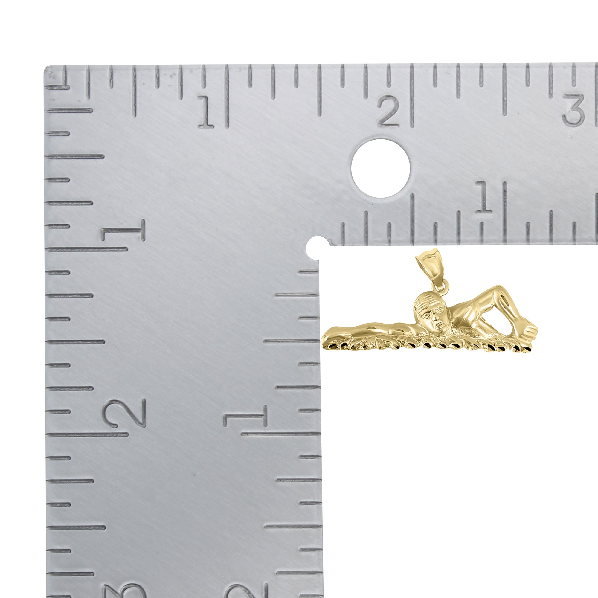 Diamond Cut Swimmer Charm Pendant Necklace - Elegant Jewelry Gift for Swimmers, Athletes & Water Sports Enthusiasts