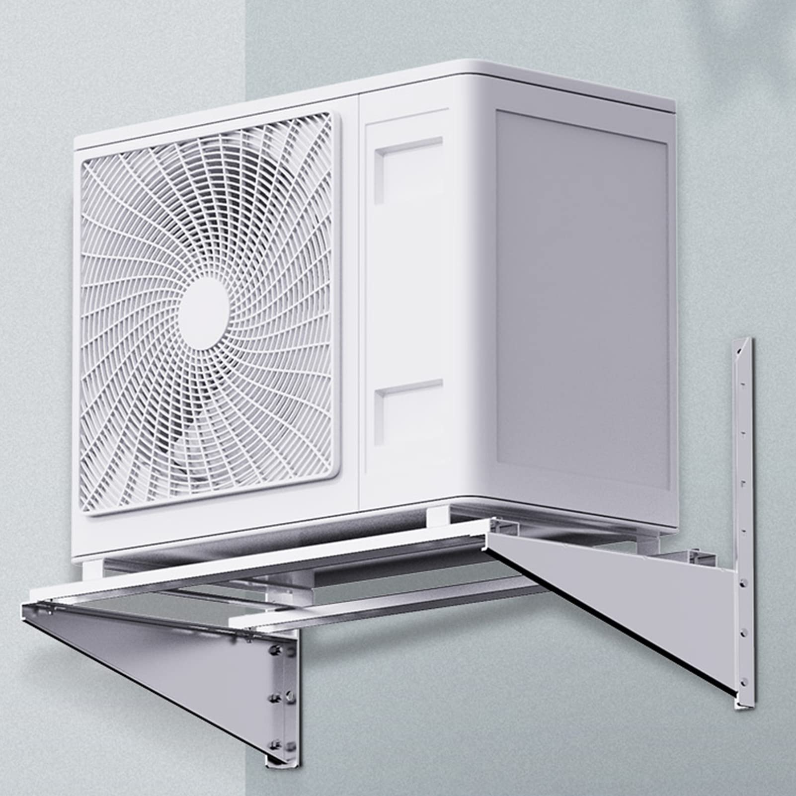 Heavy Duty Stainless Steel Air Conditioner Mounting Bracket for Outdoor Condenser Units - Rust-Free Wall Mount Support with Dual Cross Bars - Compatible with 1P/2P/3P AC Units (Up to 300 lbs) - Perfect for Home, Office & Commercial HVAC Installation