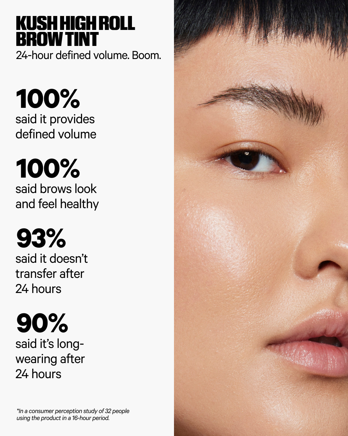 KUSH High Roll Defining + Volumizing Brow Tint - Vegan Eyebrow Gel for Fuller Brows, Long-Lasting Definition | Perfect for Daily Makeup & Special Occasions