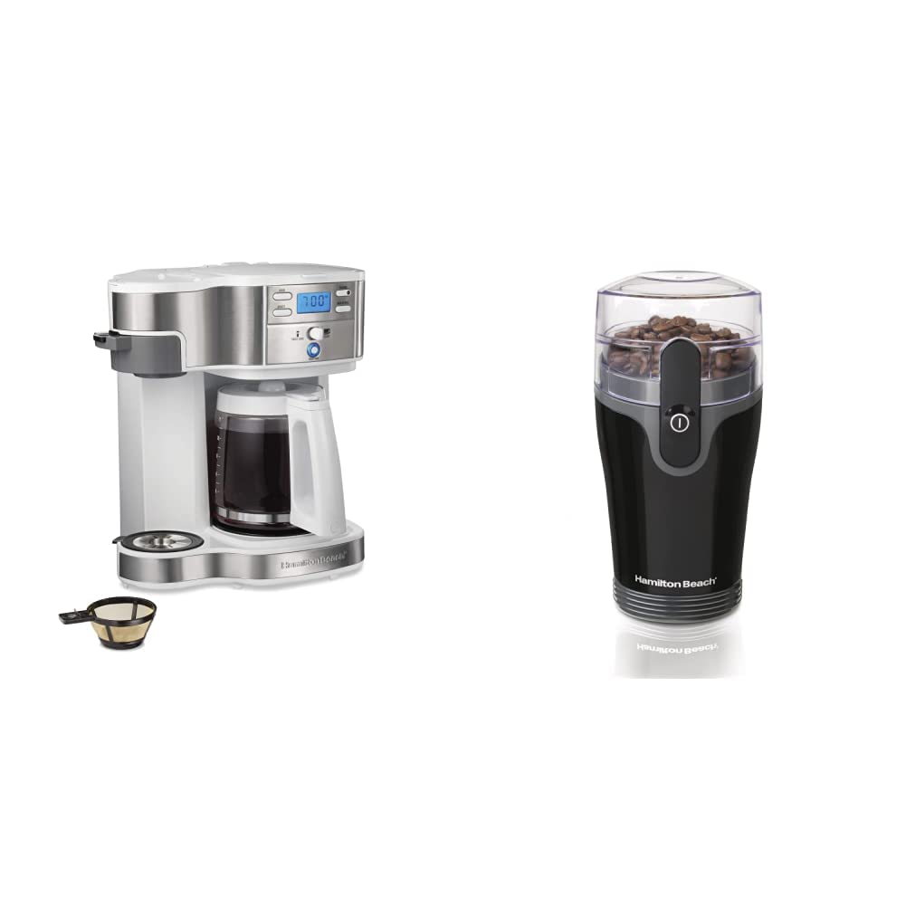 Hamilton Beach 2-Way 12 Cup Programmable Coffee Maker with Built-in Fresh Grind Electric Coffee Grinder - Perfect for Home, Office & Restaurant Use