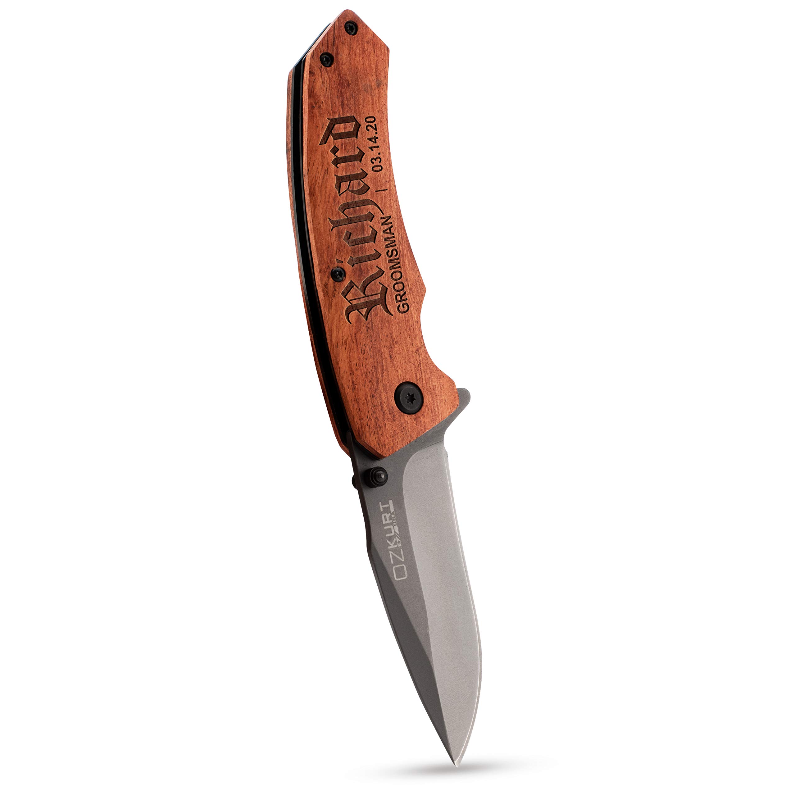 Personalized Groomsmen Gifts Set of 6 - Engraved Pocket Knife with Clip for Wedding Party | Custom Men's Gifts for Best Man, Ushers & Groomsmen | Perfect for Bachelor Party, Wedding Favors & Special Occasions