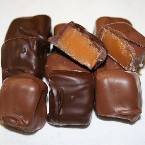 Delicious Chocolate Covered Caramels - Gourmet Milk & Dark Chocolate Mix, 4lb Bulk Candy for Gifts, Parties & Dessert Buffets
