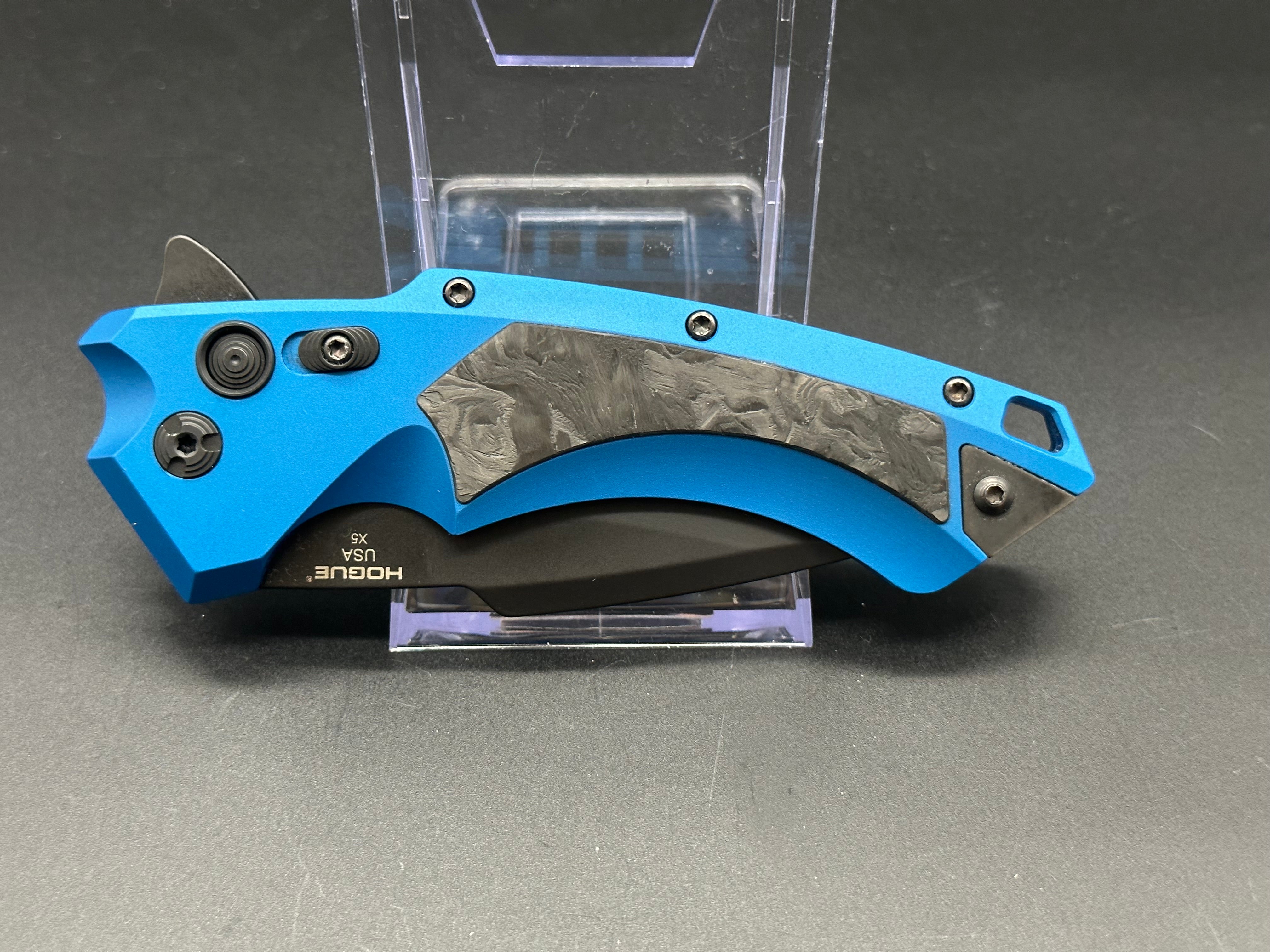 Hogue X5 Folding Knife - Exclusive Blue G10 Handle | BladeHQ Limited Edition | EDC, Outdoor, Camping & Survival Gear