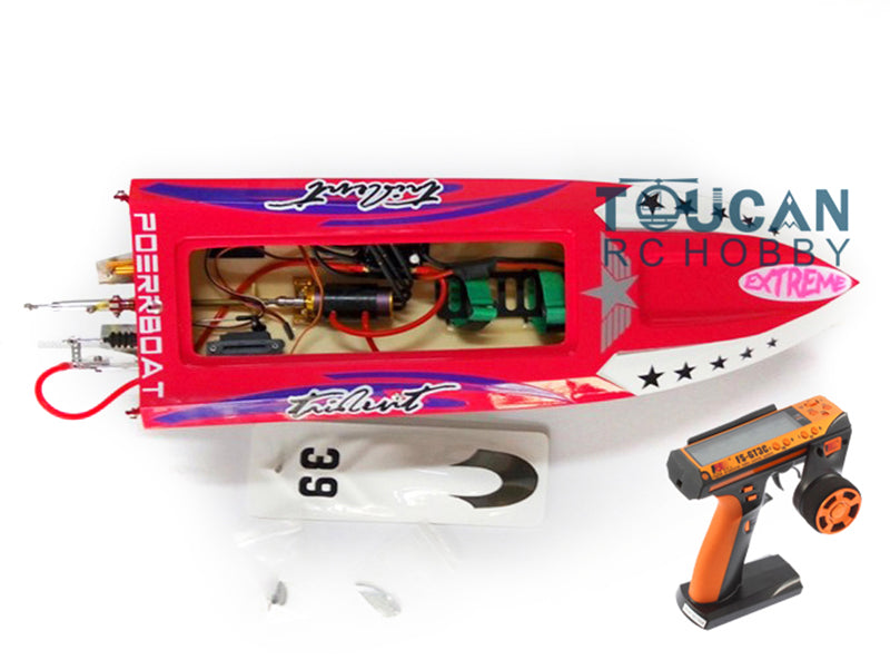 H640 Pre-Painted Fiberglass Red Electric Racing R/C Boat - Ready-to-Run with Motor, Servo, ESC & Battery - 640x195x105mm - High Speed 65-70km/h - DIY RC Boat for Lakes, Ponds & Competitive Racing