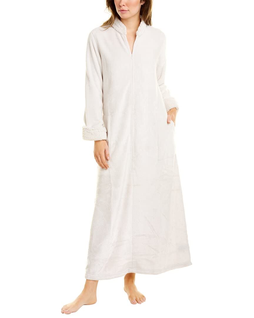 Natori Women's Plush Sherpa Zip Lounger Jacket - Cozy Fleece Loungewear for Winter & Home Relaxation
