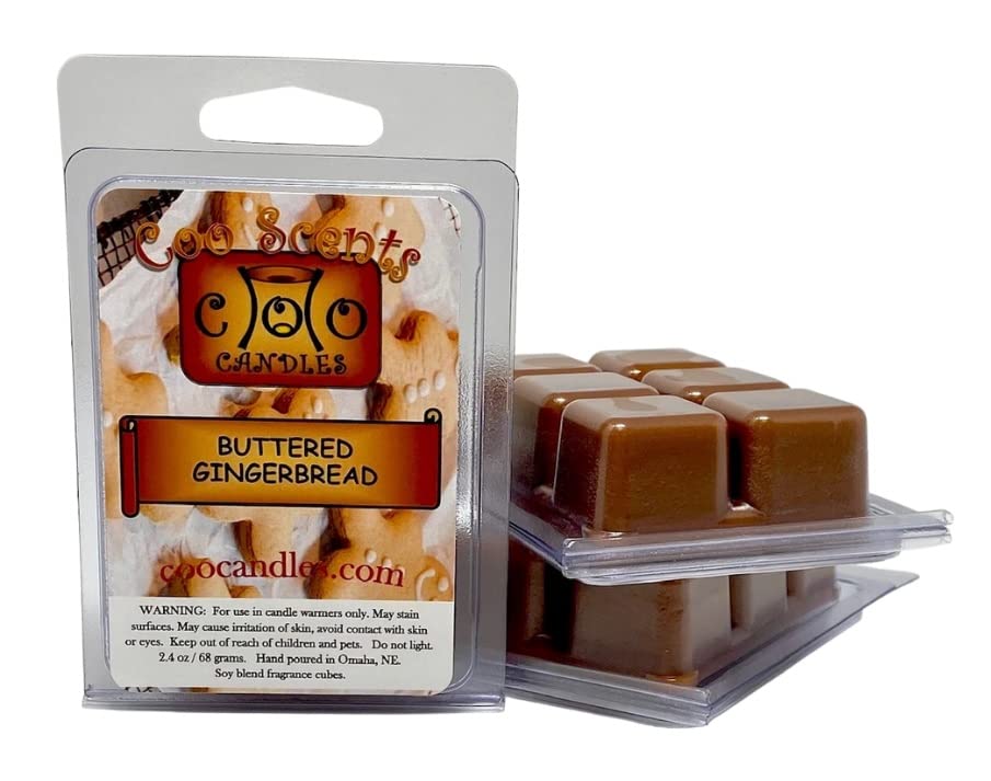 3 Pack Soy Blend Wickless Candles - Highly Scented Wax Melts in Buttered Gingerbread Fragrance | Home Aromatherapy & Holiday Decor