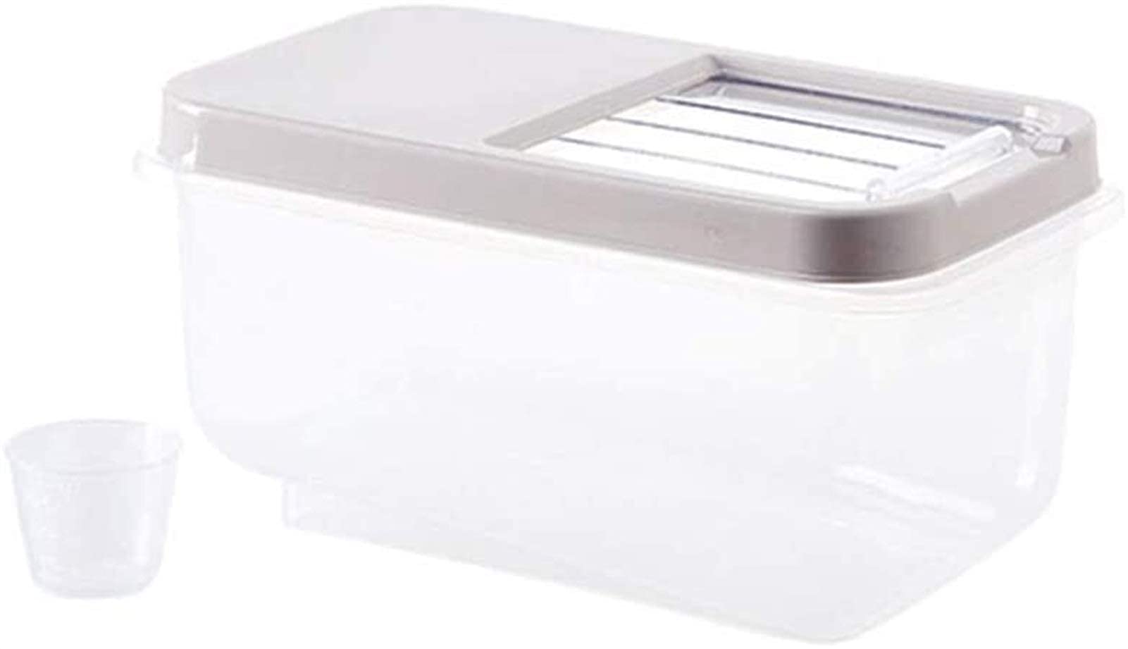 Large Plastic Grain Storage Container - Airtight Rice & Flour Organizer with Dust-Proof Lid - Perfect for Kitchen Pantry Organization & Bulk Food Storage (Gray) - Ideal for Storing Rice, Flour, Pasta, Cereals & Dry Goods