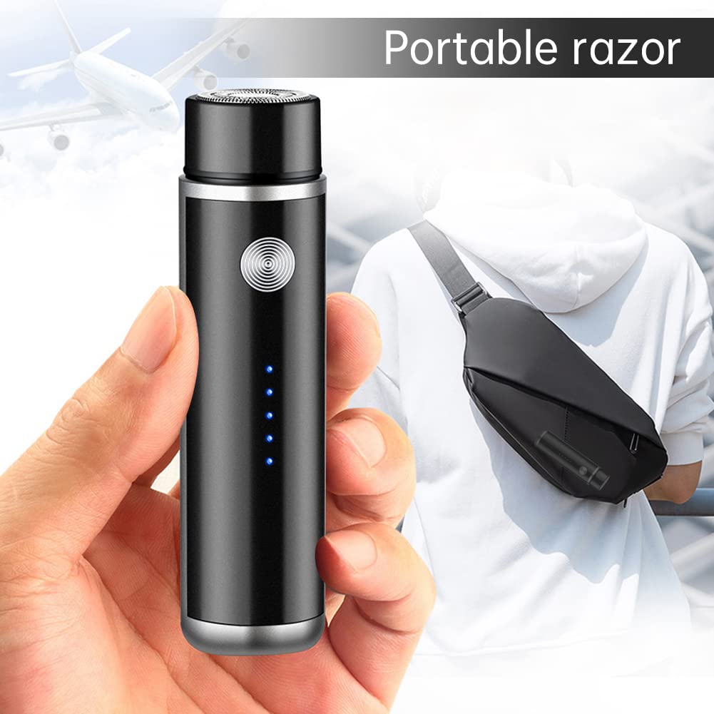 Mini Portable Electric Shaver for Men - USB Rechargeable Rotary Beard Trimmer, Waterproof Wet/Dry Shaving Machine with Washable Design | Perfect for Travel, Gym & Daily Grooming