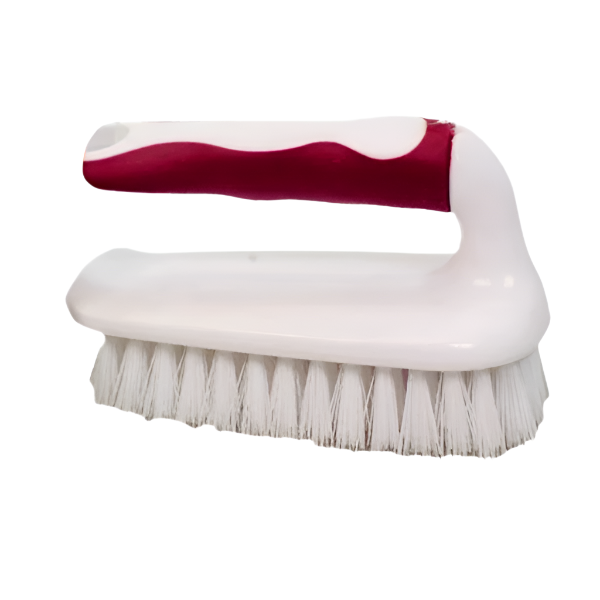 Crystalwhite Scrubbing Brush with Handle - Heavy Duty Cleaning Brush for Kitchen, Bathroom, Tiles & Grout - Ergonomic Grip for Deep Cleaning