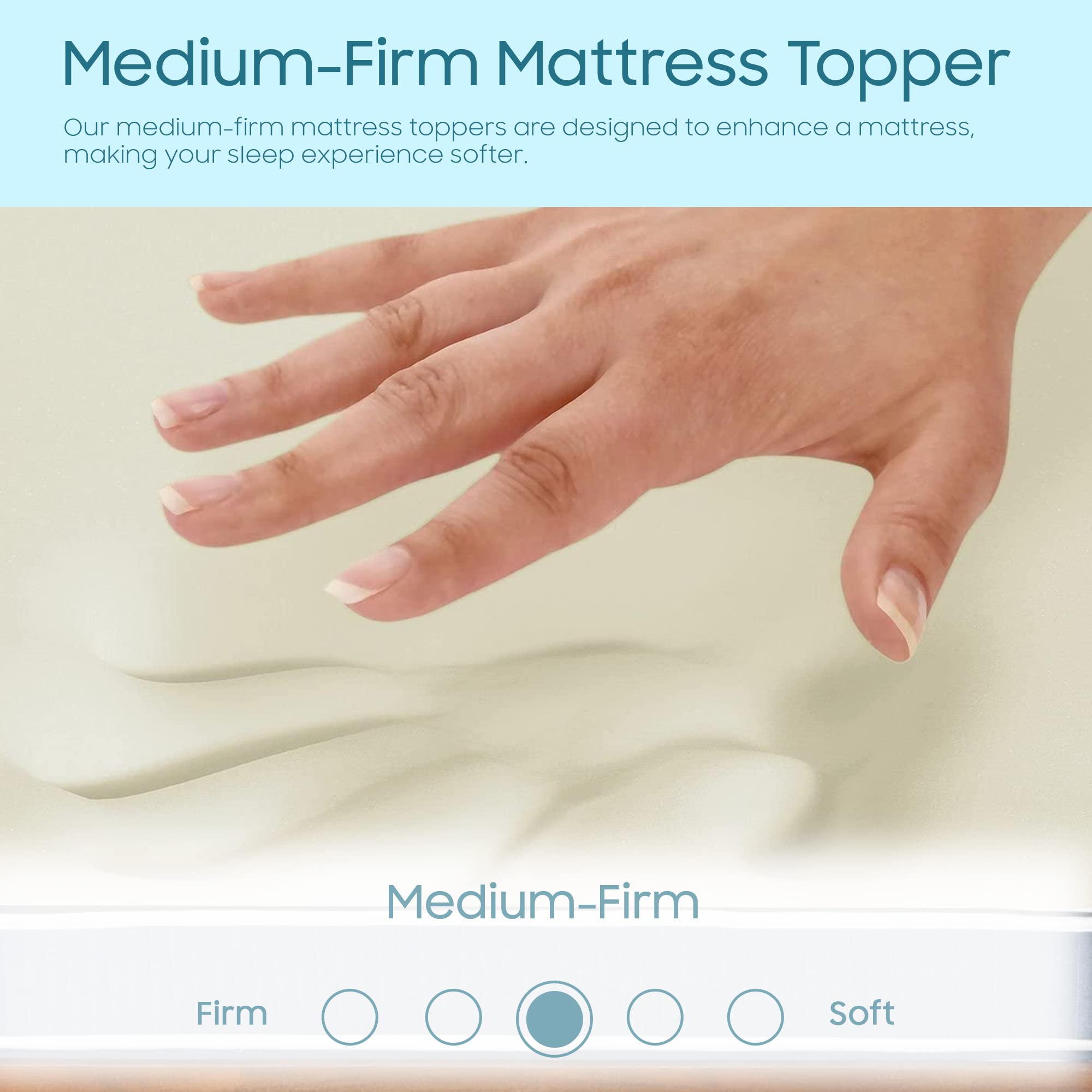 Zutan 1-Inch Memory Foam Mattress Topper for Twin Bed - Cooling Gel Infused, Foldable & Washable Cover - Pressure Relief for Back Pain - Perfect for Guest Beds, Dorm Rooms & Home Comfort