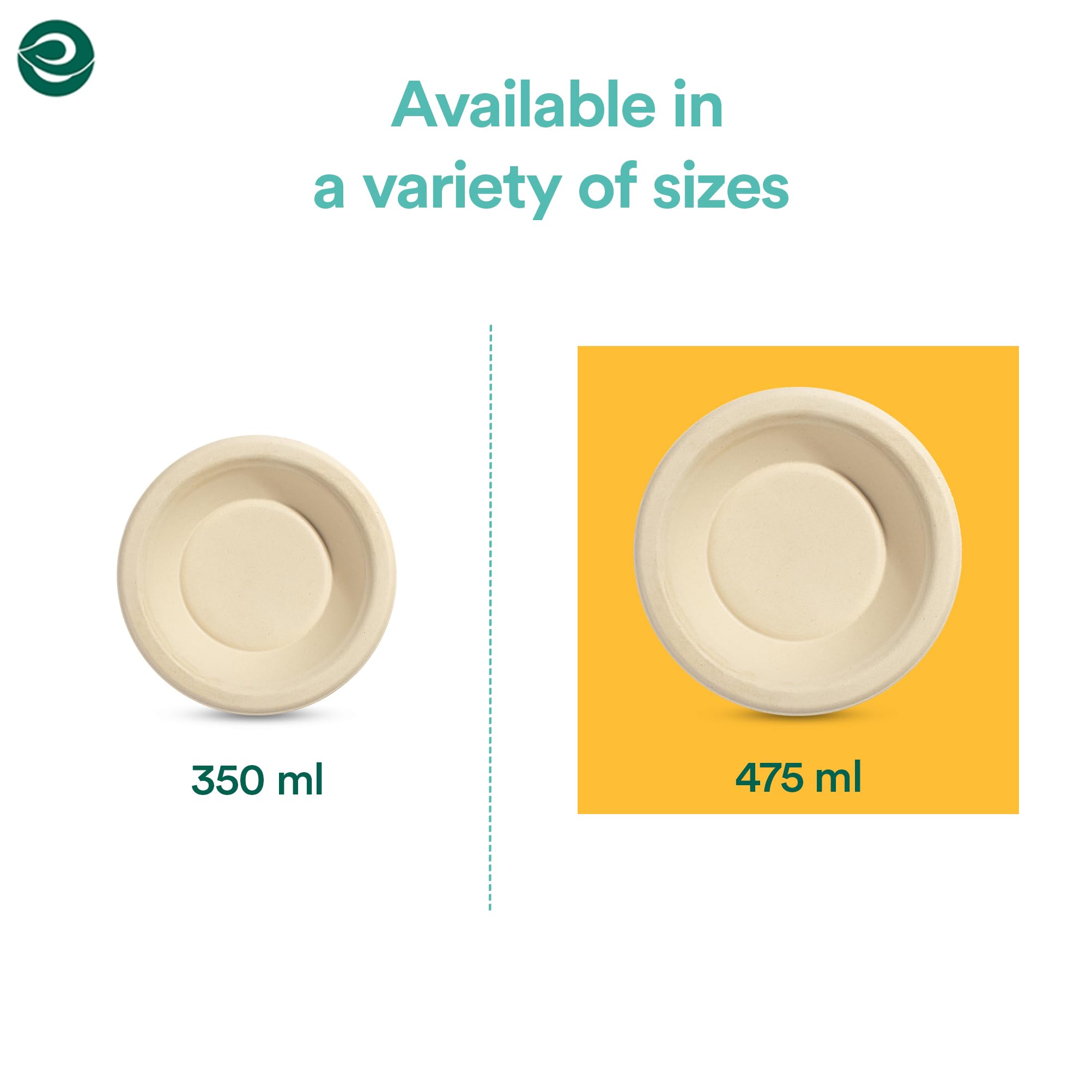 ECO SOUL 475ml Compostable Bagasse Bowls - 25-Pack Disposable Eco-Friendly Biodegradable Dinnerware for Parties, Weddings & Events (Brown) | Perfect for Catering, Picnics & Sustainable Dining