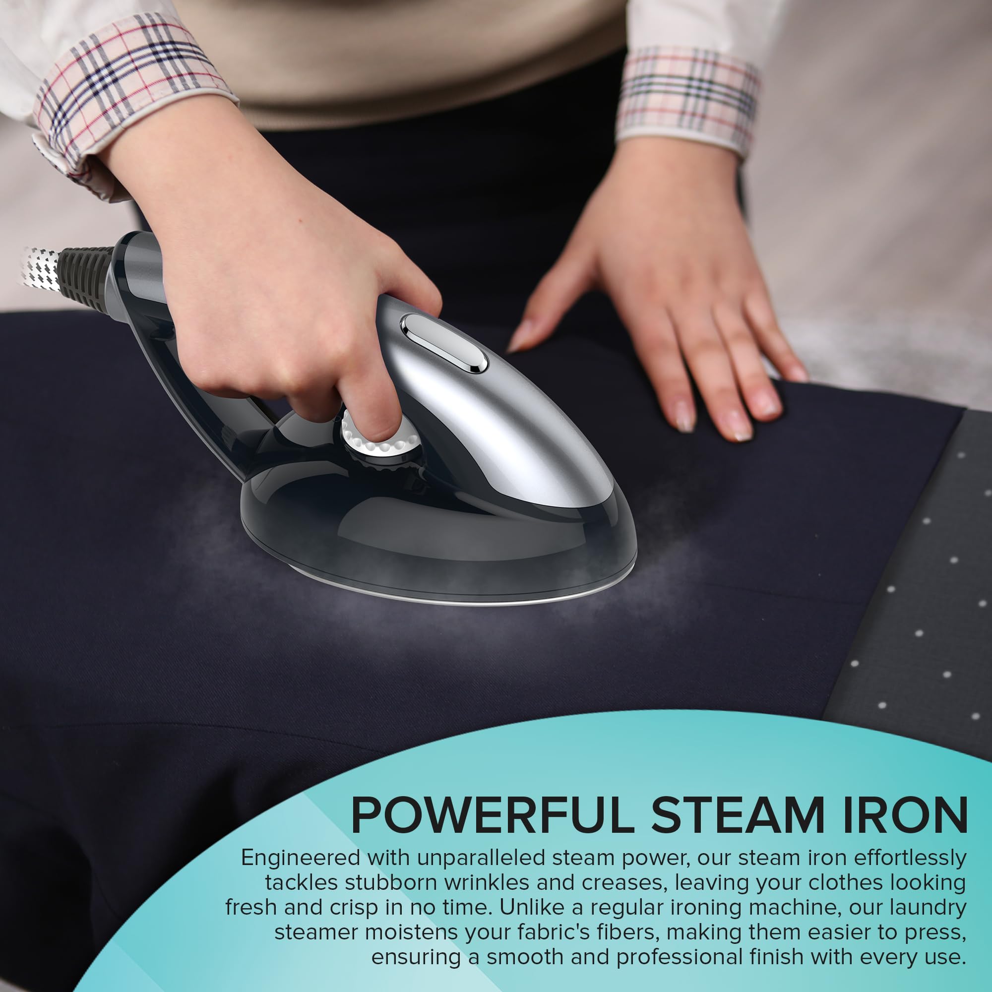 Steam & Go - All-in-One Garment Steamer and Iron with Ironing Board & Hanger | Powerful Pressurized Clothes Steamer for Wrinkles | Chemical-Free Fabric Care | Perfect for Travel, Home & Office Use