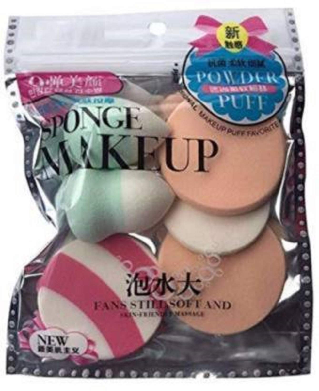 Elecsera 6-in-1 Makeup Sponge & Puff Set - Professional Beauty Blender for Flawless Foundation, Concealer, and Powder Application - Perfect for Everyday Makeup, Contouring, and On-the-Go Touch Ups