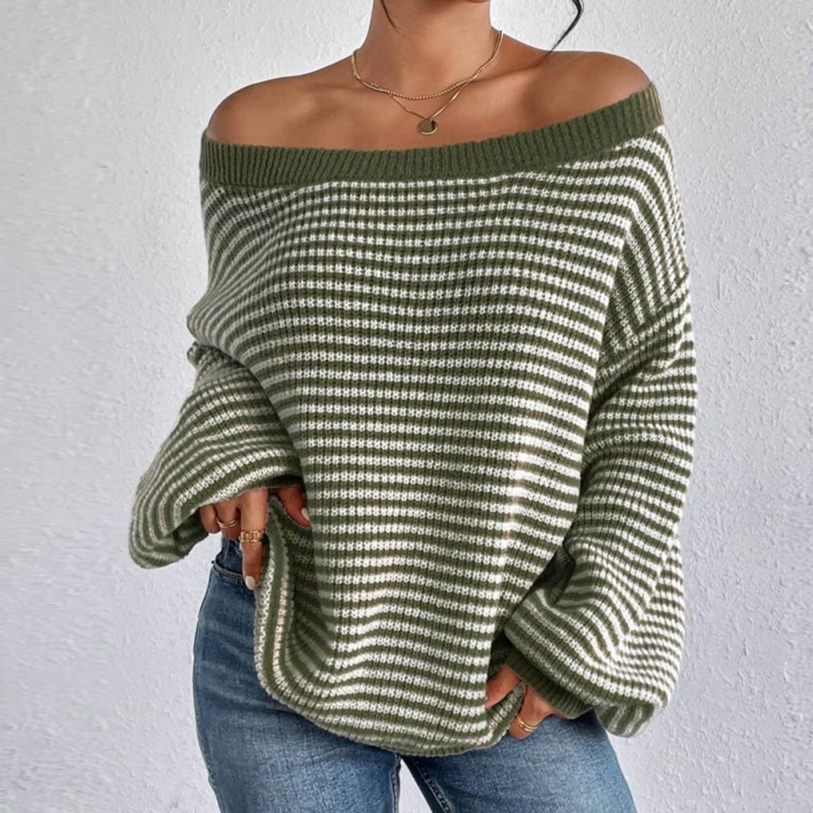 Fashionable Women's Oversized Knit Sweater Top | Trendy Fall Outfits 2025 | Cozy Winter Wear & Casual Office Style