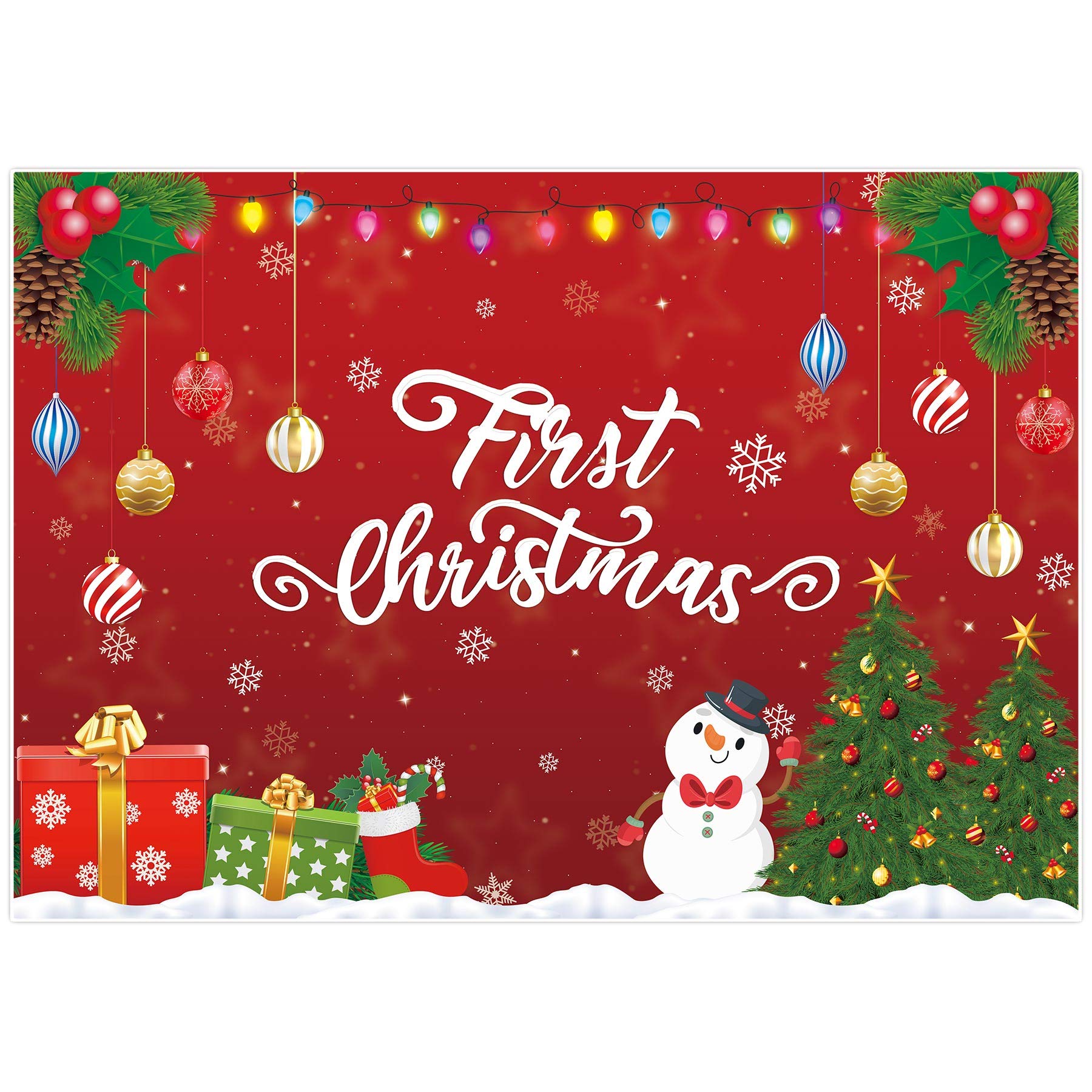 Allenjoy 8x6ft Christmas Backdrop for Newborn Photography - Snowman Themed First Birthday Party Decor, Baby Shower & Cake Smash Props - Perfect for Holiday Studio Pictures, Xmas Photo Shoots & Festive Celebrations