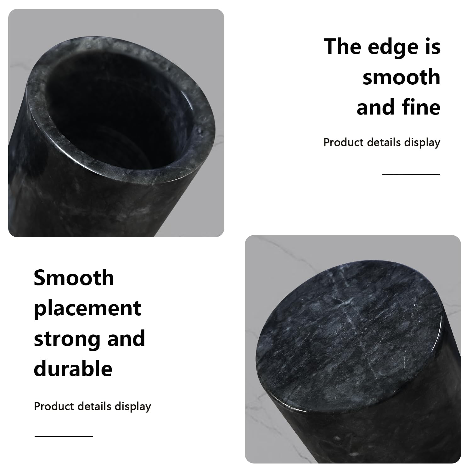 Marble Pencil Holder & Makeup Brush Organizer - Elegant Desk Accessory for Home & Office, Durable Marble Pattern Cup for Kids & Adults (Black) - Perfect Gift for Students, Artists & Professionals
