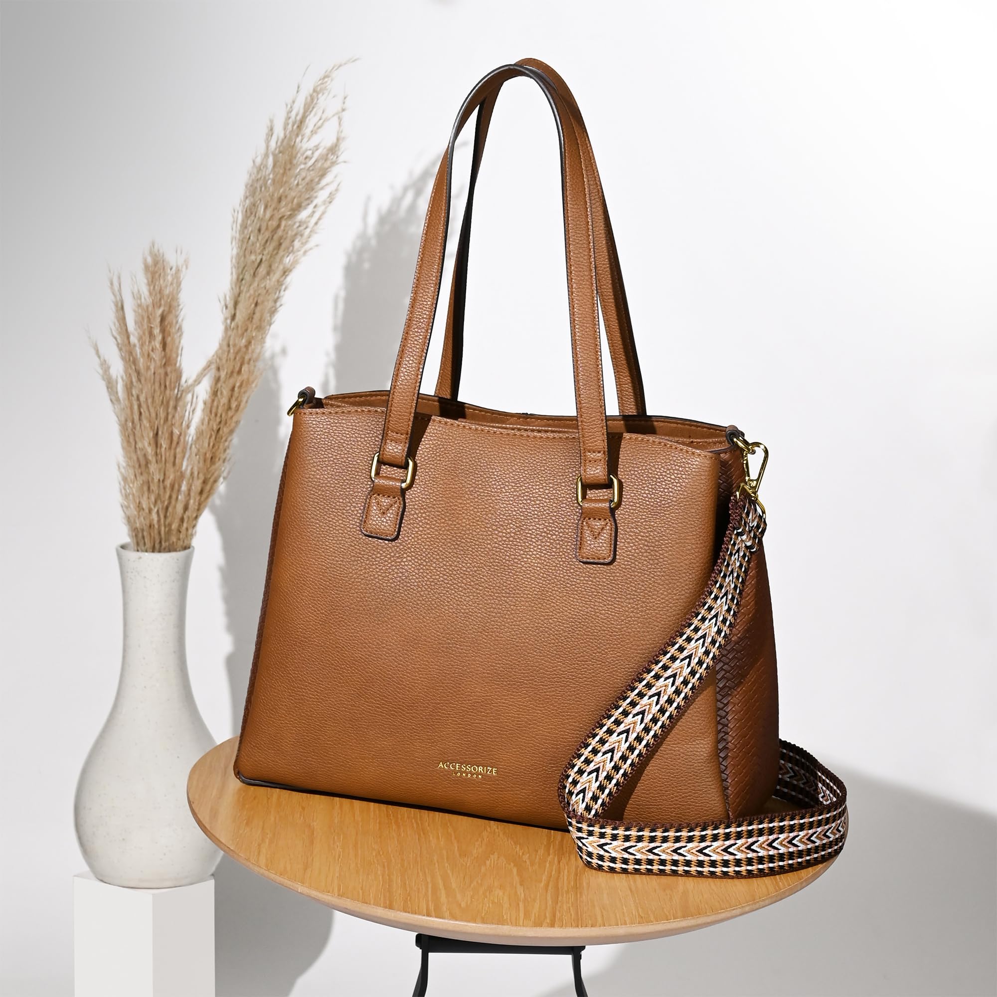 Accessorize London Women's Shoulder Bag with Adjustable Strap - Perfect for Office & Work