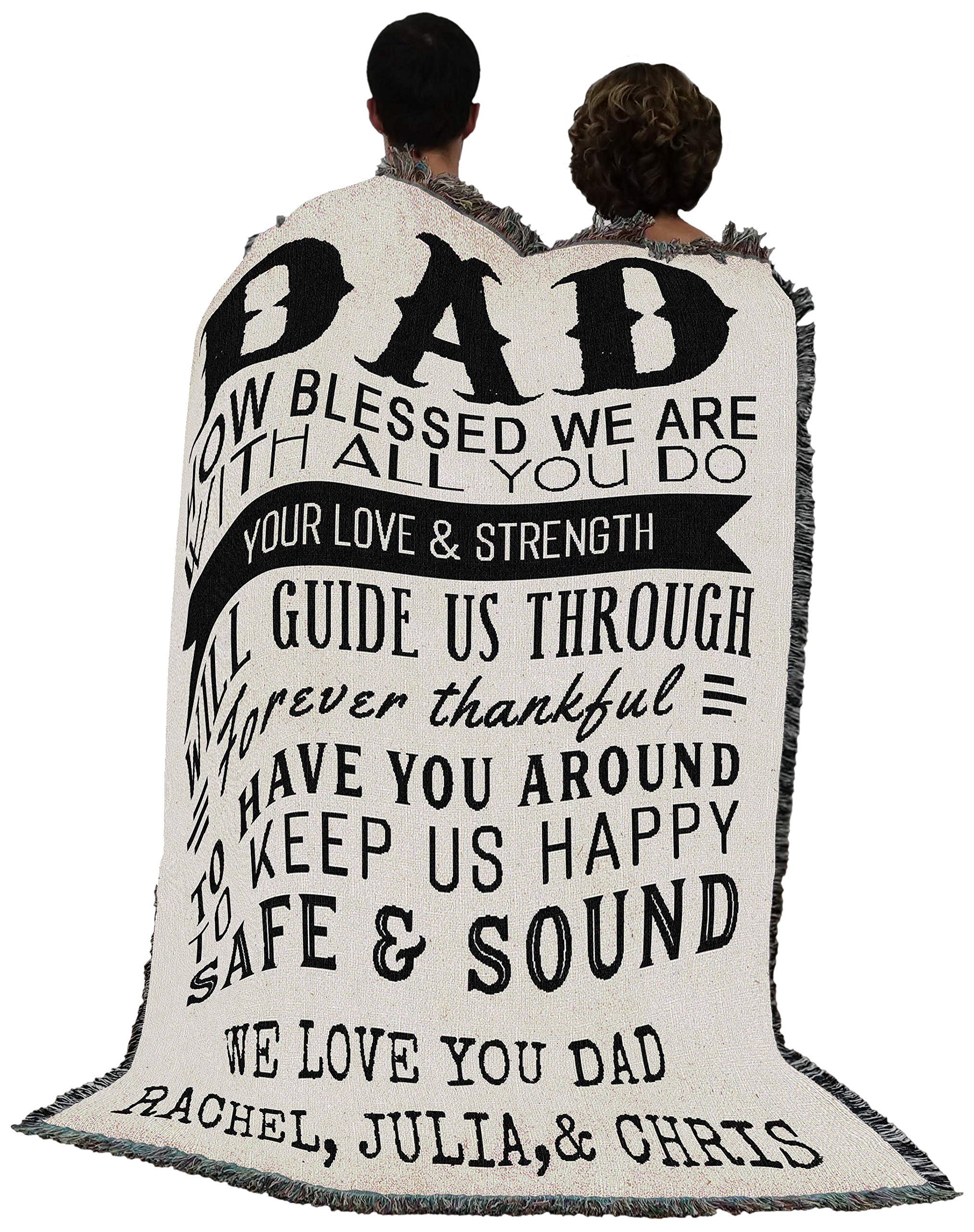 Personalized Cotton Woven Throw Blanket - Custom 'How Blessed We Are' Tapestry Gift - 72x54 Inches - Made in USA | Cozy Home Decor, Wedding Present & Family Keepsake