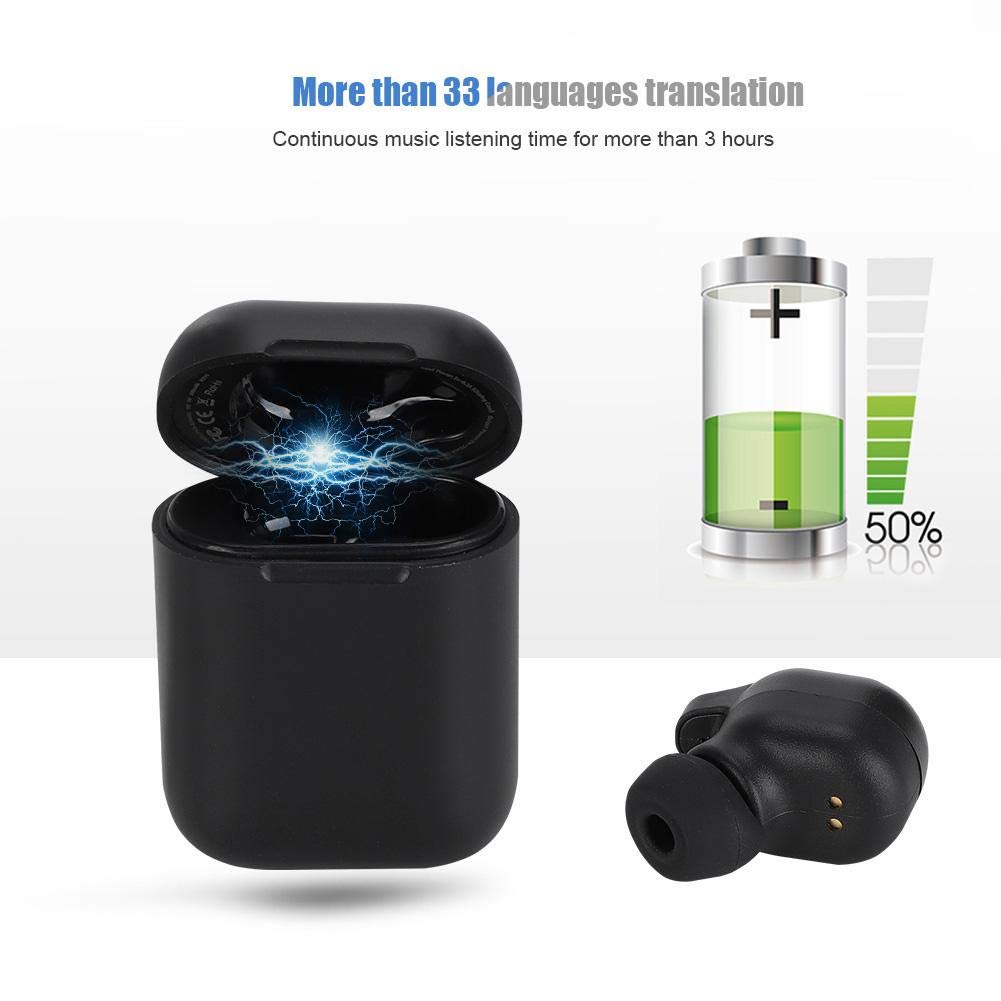 Smart Bluetooth Translator Earbud - Bluetooth 5.0 Wireless Language Translator Headset with Charging Case | Real-Time Translation for Travel, Business Meetings & Language Learning