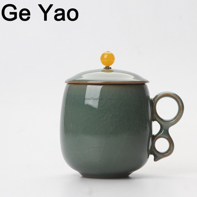 Premium Handcrafted Ice Crack Five Kilns Chinese Tea Cup - Authentic Ceramic Tea Cup for Gongfu Tea, Matcha, Herbal Tea - Perfect for Home, Office & Tea Ceremonies